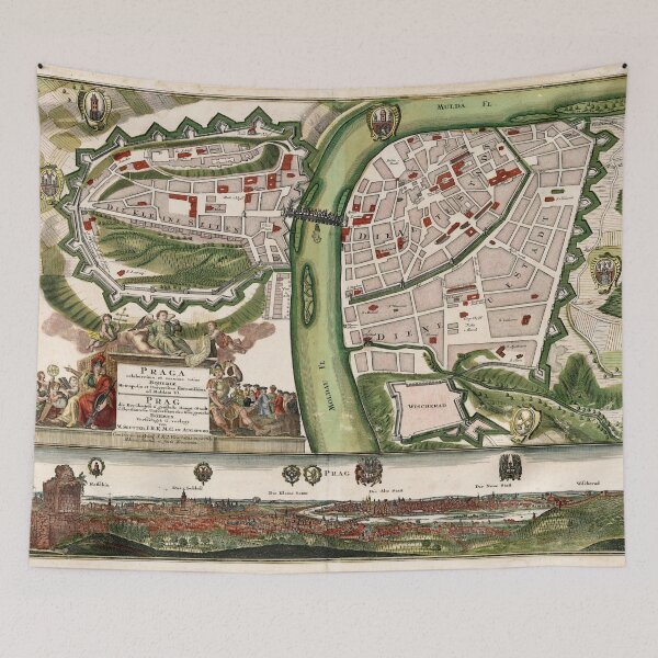 Item preview, Vintage Map of Prague Czech Republic (1730) designed and sold by BravuraMedia.