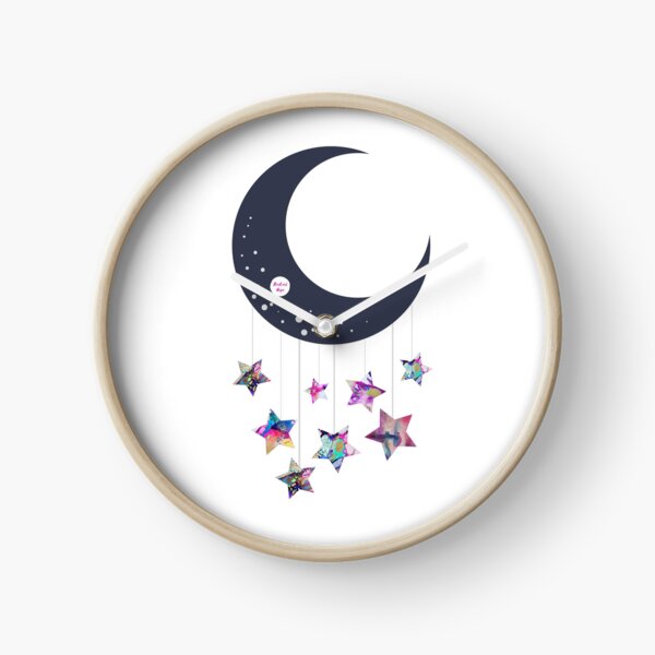 Abstract Moon and Stars  Clock