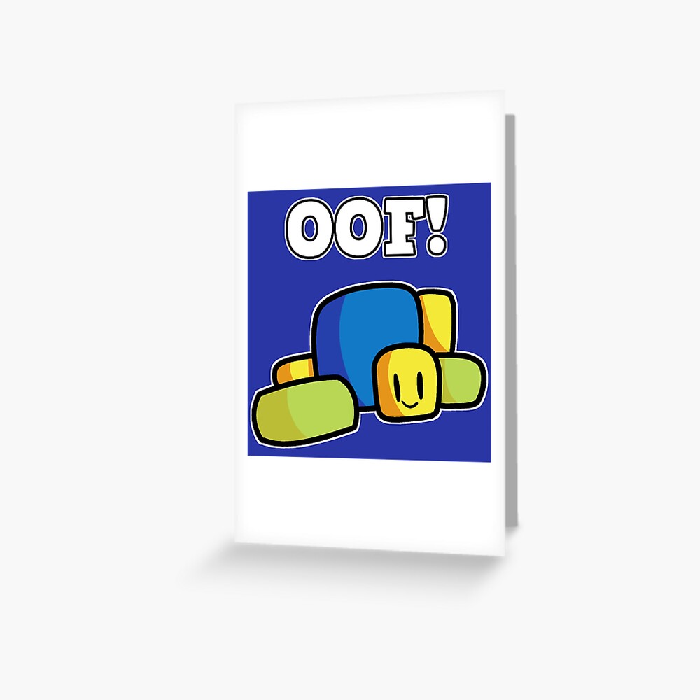 Roblox Oof Hand Drawn Gaming Noob Gift For Gamers Greeting Card By Smoothnoob Redbubble - roblox oof noob