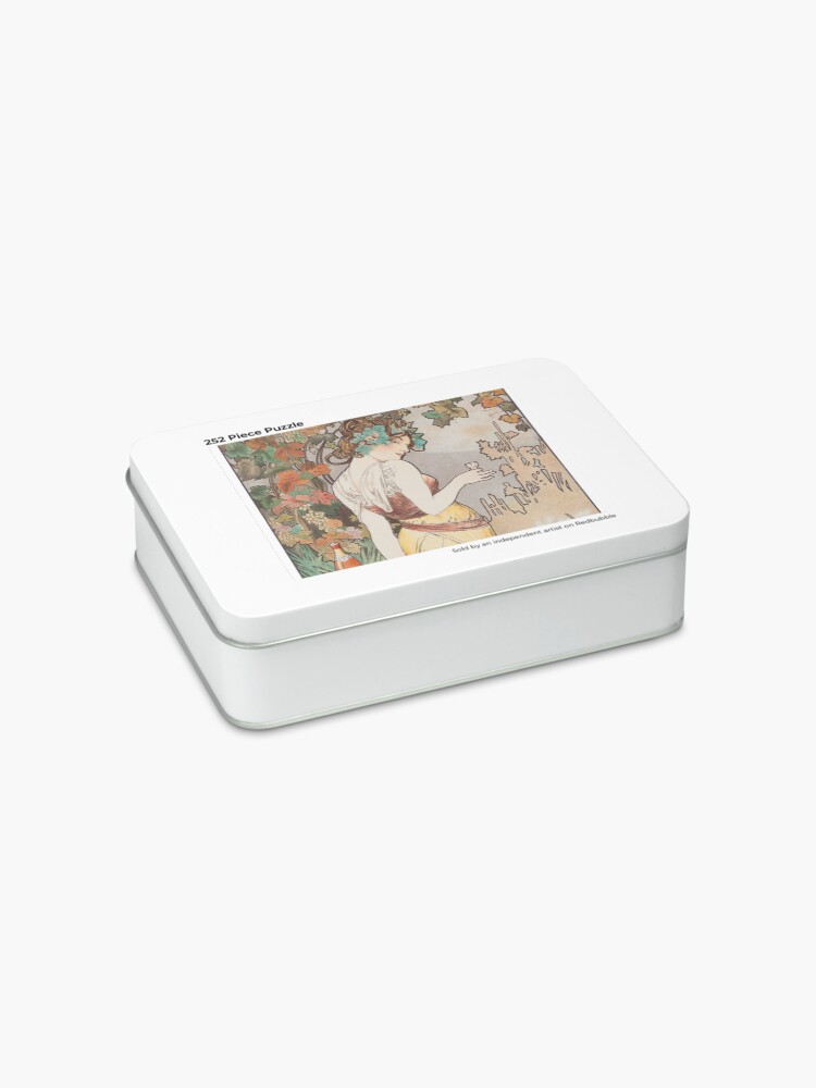 Alternate view of HD. Cognac Bisquit - Paris, by Alphonse Mucha (1899) HIGH DEFINITION (original colors) Jigsaw Puzzle