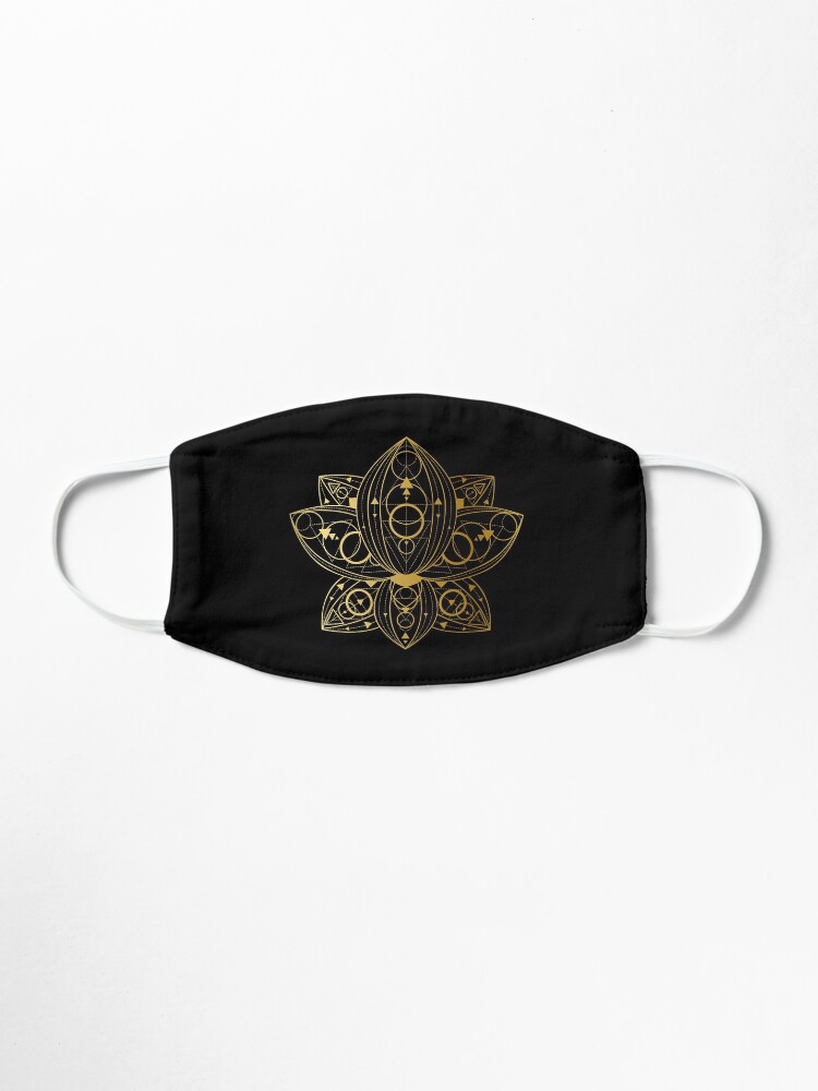 Alternate view of Gold Gradient Geometric Lotus Pattern Mask