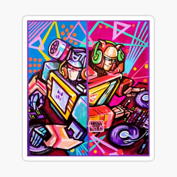 Robot dj battle Sticker