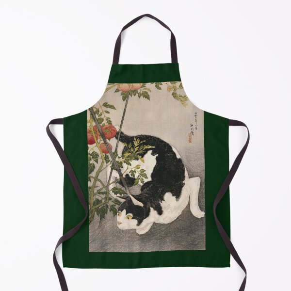 Item preview, Takahashi Hiroaki - Cat Prowling Around A Staked Tomato Plant designed and sold by vakashop.