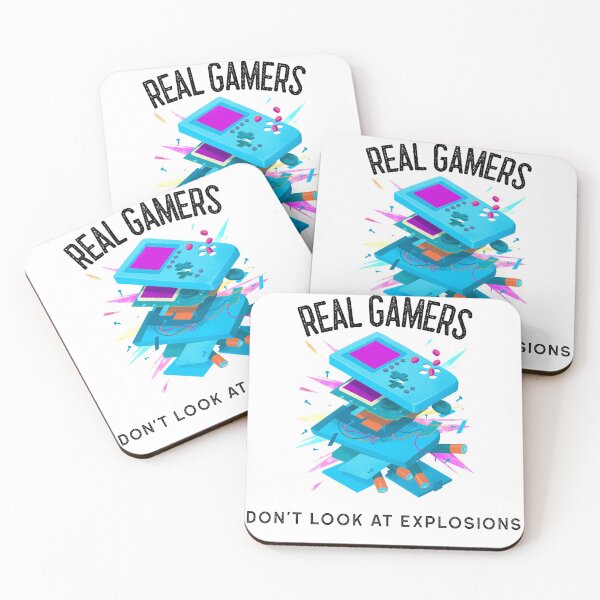 Item preview, Real gamers don't look at explosions, fun gaming design designed and sold by JonahGoebel.