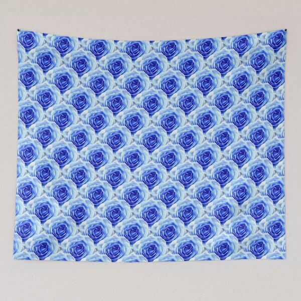 Item preview, Tea Rose - Blue - Floral Pattern - Petal Elegance Art Deco designed and sold by GrandTartaria.