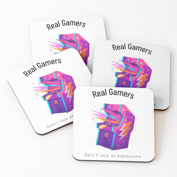 Item preview, Real gamers don't look at explosions, fun gaming design two designed and sold by JonahGoebel.