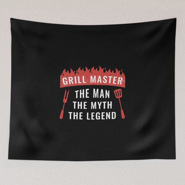 Item preview, Grill Master The Man The Myth The Legend Father / Birthday Gift Funny BBQ Chef Apron Black designed and sold by MalikaBela.