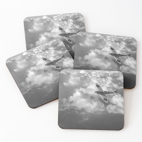 Item preview, Soaring silver Spitfire black and white version designed and sold by Flight Artworks.