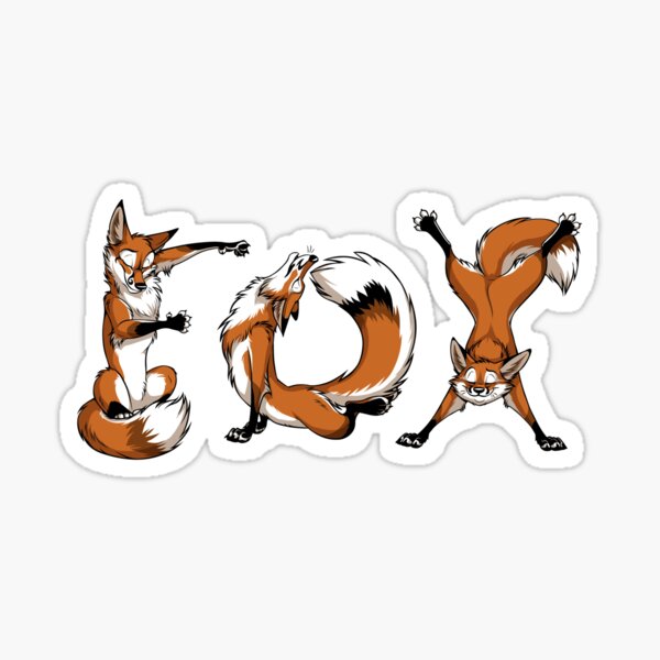 YOGA Foxes Sticker