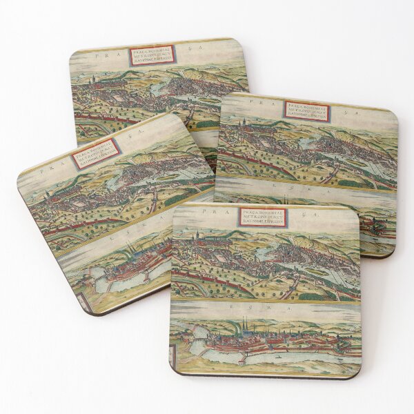 Item preview, Vintage Prague & Cheb Czech Republic Map (1588) designed and sold by BravuraMedia.