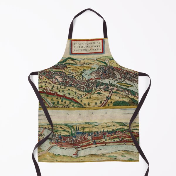 Item preview, Vintage Prague & Cheb Czech Republic Map (1588) designed and sold by BravuraMedia.