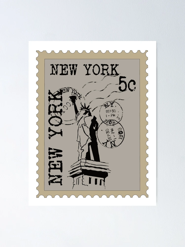 New York Postage Stamp Poster