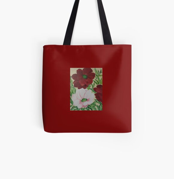 Happy coloured flowers All Over Print Tote Bag