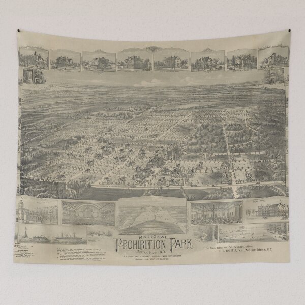 Item preview, Vintage Map of Prohibition Park (1898) designed and sold by BravuraMedia.