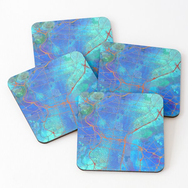 Item preview, Philadelphia Pennsylvania Street Map Blue Lagoon designed and sold by IvonDesign.
