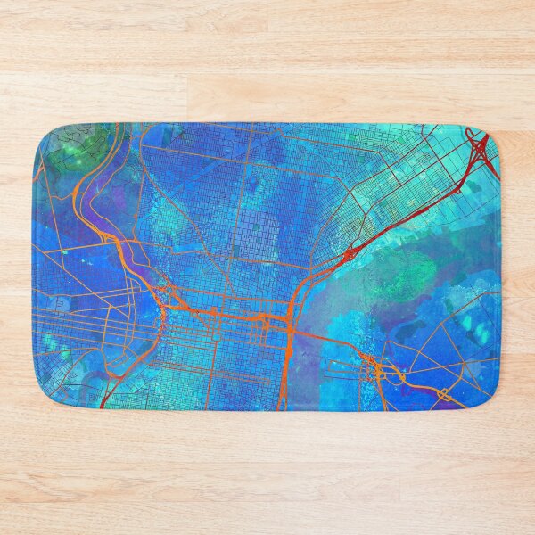 Item preview, Philadelphia Pennsylvania Street Map Blue Lagoon designed and sold by IvonDesign.