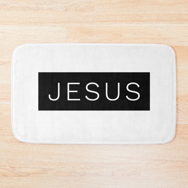 Item preview, Jesus in Thin White Bold Letters and Black Square Background designed and sold by bugtalk.