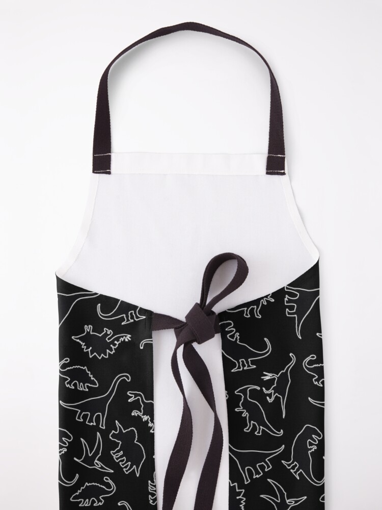 Alternate view of Dinosaur Pattern Outline (White Outline) Apron