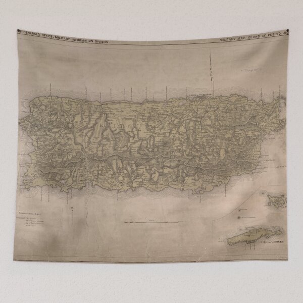 Aperçu de l'œuvre Carte vintage de Porto Rico (1898) créée et vendue par BravuraMedia.
