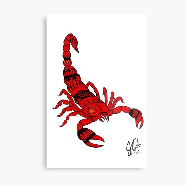 Scorpion in Sharpie Metal Print