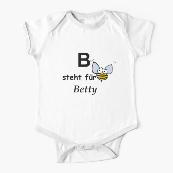 B steht für ...Betty Short Sleeve Baby One-Piece