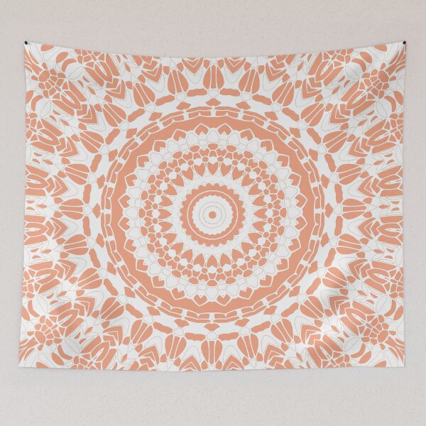 Item preview, Terra Cotta and White Mandala designed and sold by Kelly Dietrich Mandala & Fractal Art.