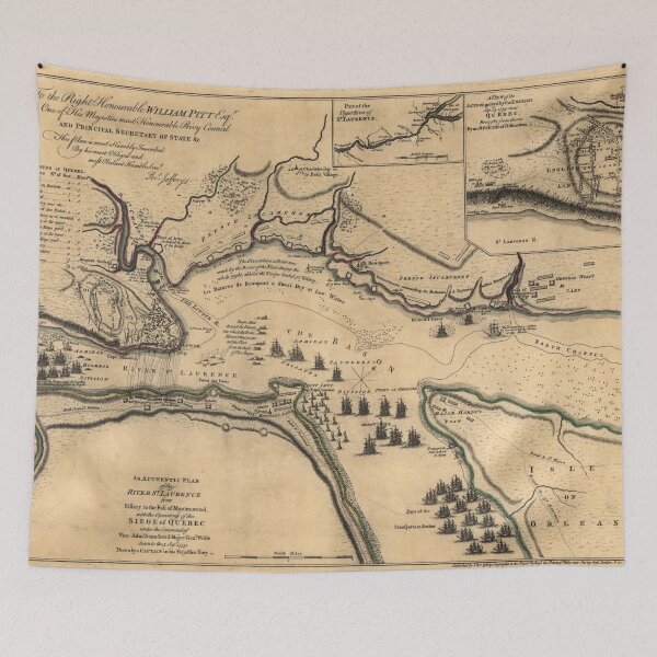 Item preview, Vintage Siege of Quebec Map (1768) designed and sold by BravuraMedia.