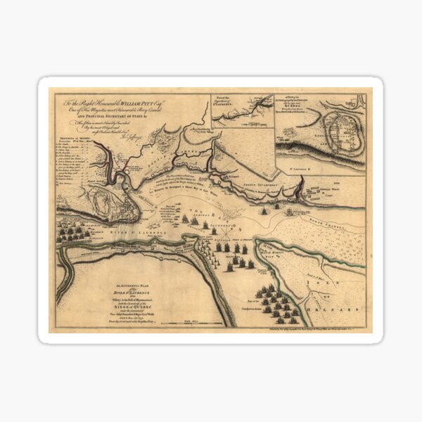 Item preview, Vintage Siege of Quebec Map (1768) designed and sold by BravuraMedia.