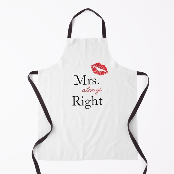 Item preview, Mr Right and Mrs Always Right Funny Apron for Sweet Couple with Large, Best for Kitchen Cooking, Grilling, Baking, Gardening designed and sold by MalikaBela.