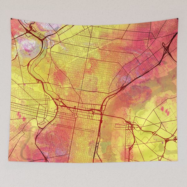 Item preview, Philadelphia Pennsylvania Street Map Magma Eruption designed and sold by IvonDesign.