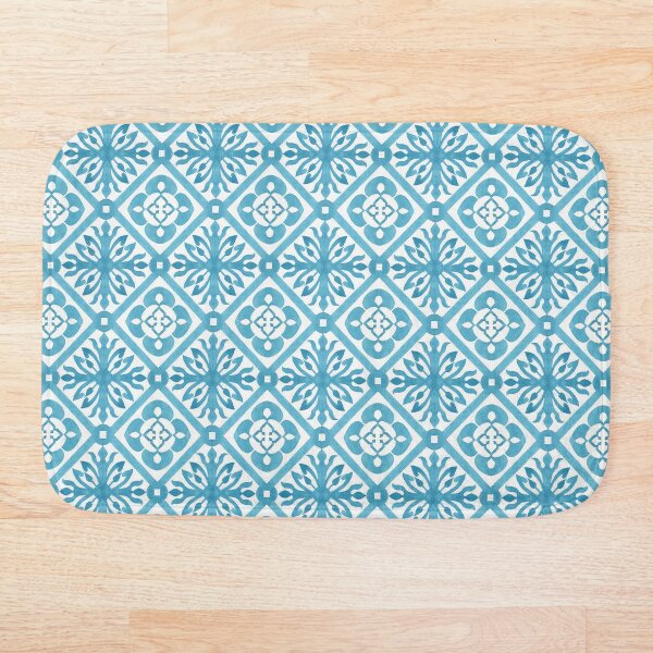 Watercolor Blue Bath Mat