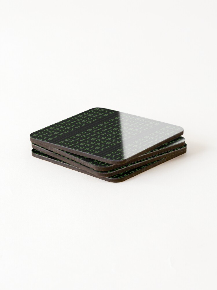 Thumbnail 4 of 5, Coasters (Set of 4), Binary Data Repeating Pattern designed and sold by firstroundpixel.