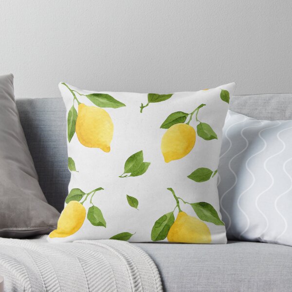 Item preview, Bright yellow watercolor lemons seamless pattern designed and sold by helga-wigandt.