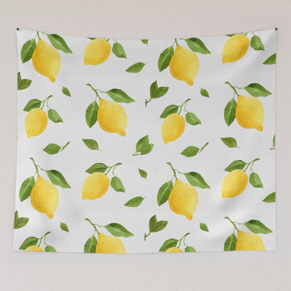 Item preview, Bright yellow watercolor lemons seamless pattern designed and sold by helga-wigandt.