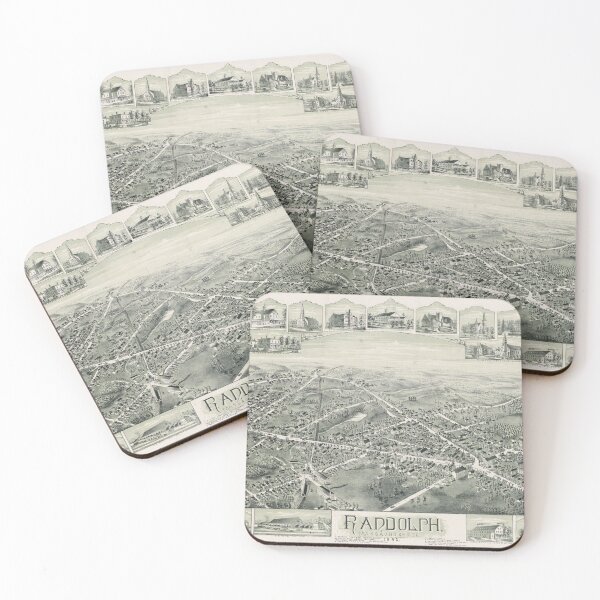 Item preview, Vintage Pictorial Map of Randolph MA (1892) designed and sold by BravuraMedia.