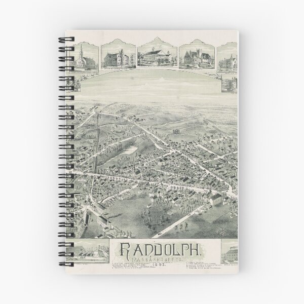Item preview, Vintage Pictorial Map of Randolph MA (1892) designed and sold by BravuraMedia.
