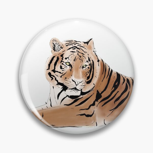 Artikelvorschau, Golden & Black Tiger Animal White Design entworfen und verkauft von NdesignTrend.