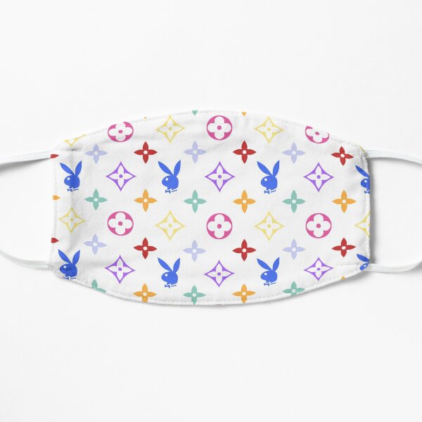 RAINBOW Y2K PLAY BOY BUNNY designer print Mask