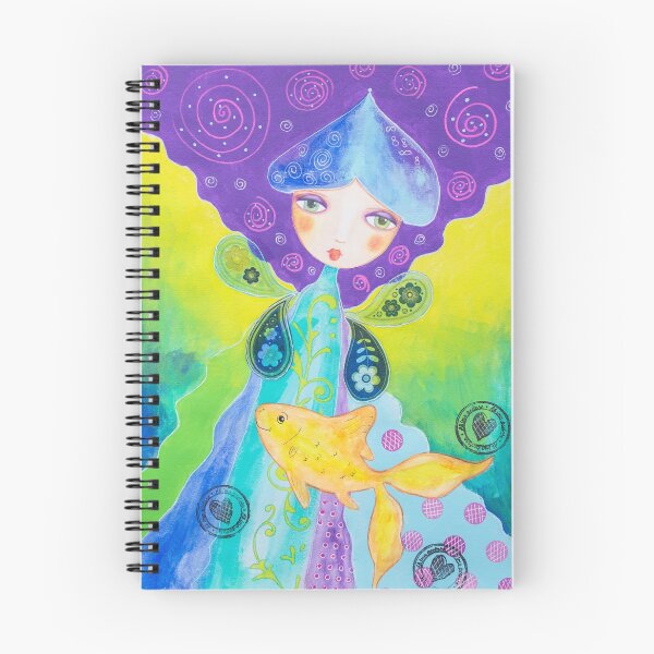 Item preview, Whimsical Girl With Yellow Fish designed and sold by ZophiaSolaris.