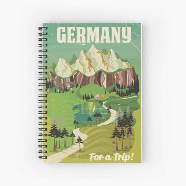 Germany vintage style travel poster Spiral Notebook