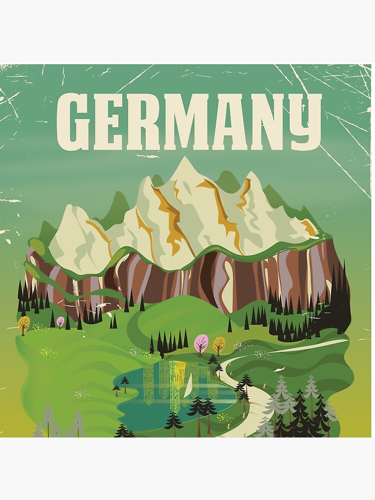 Germany vintage style travel poster by vectorwebstore