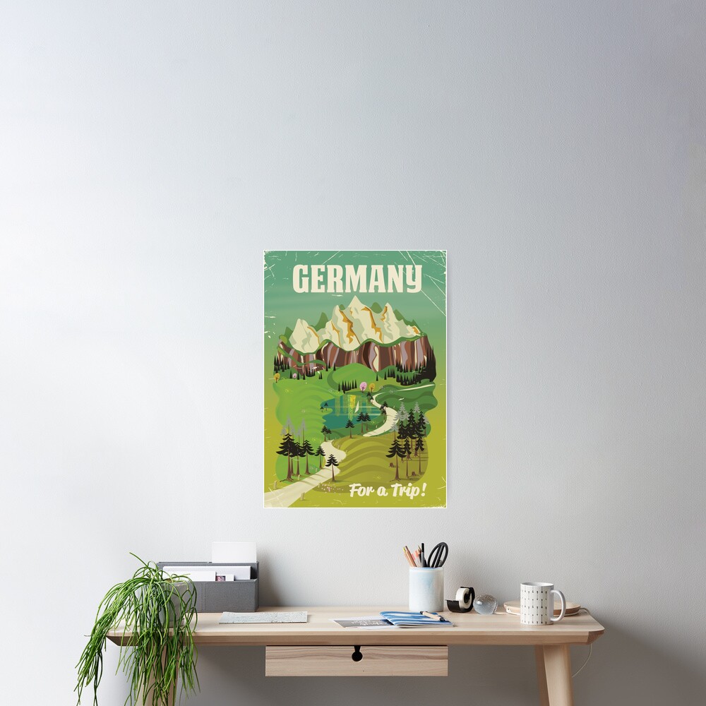 "Germany vintage style travel poster" Poster for Sale by vectorwebstore