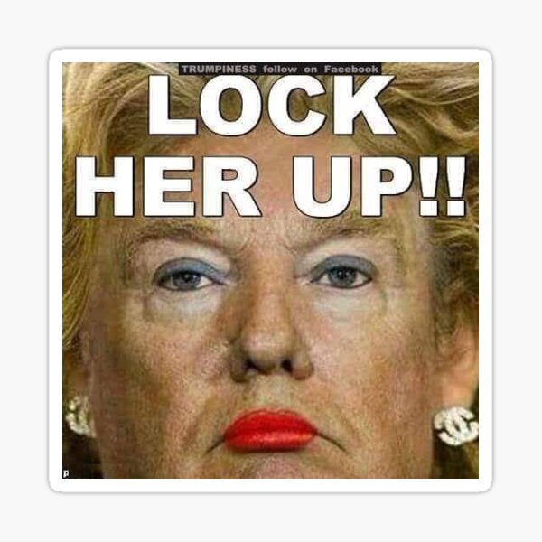 Item preview, Lock Him Up/ Lock Her Up (Trump) designed and sold by Mister Sticker.