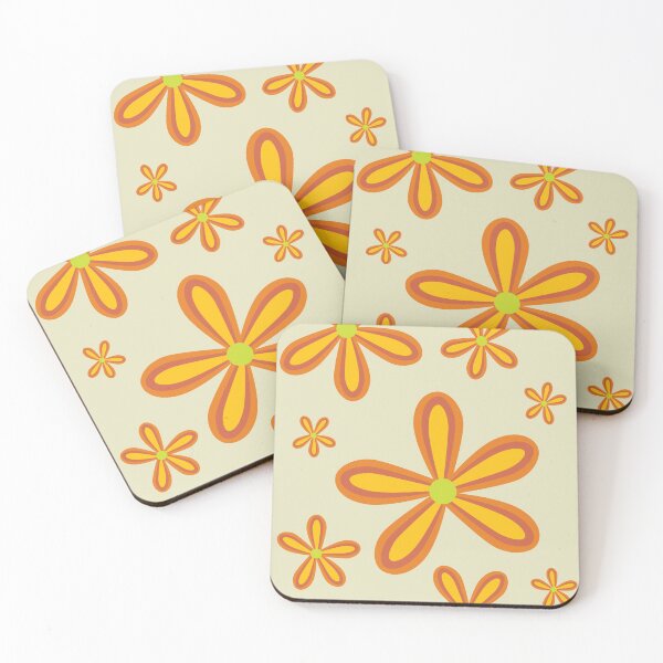 Item preview, 70ies retro orange flower pattern designed and sold by UDDesign.
