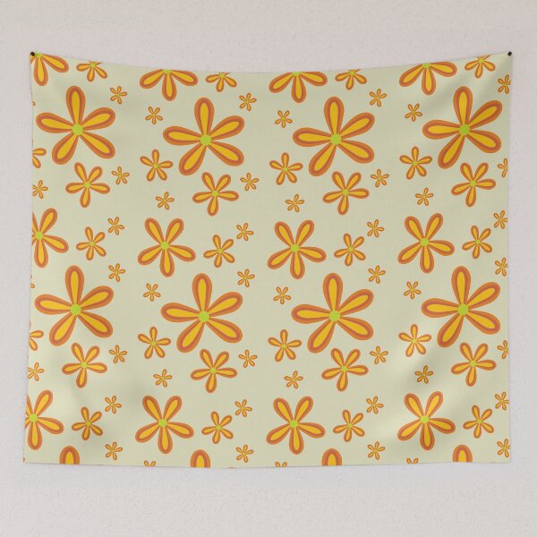 Item preview, 70ies retro orange flower pattern designed and sold by UDDesign.