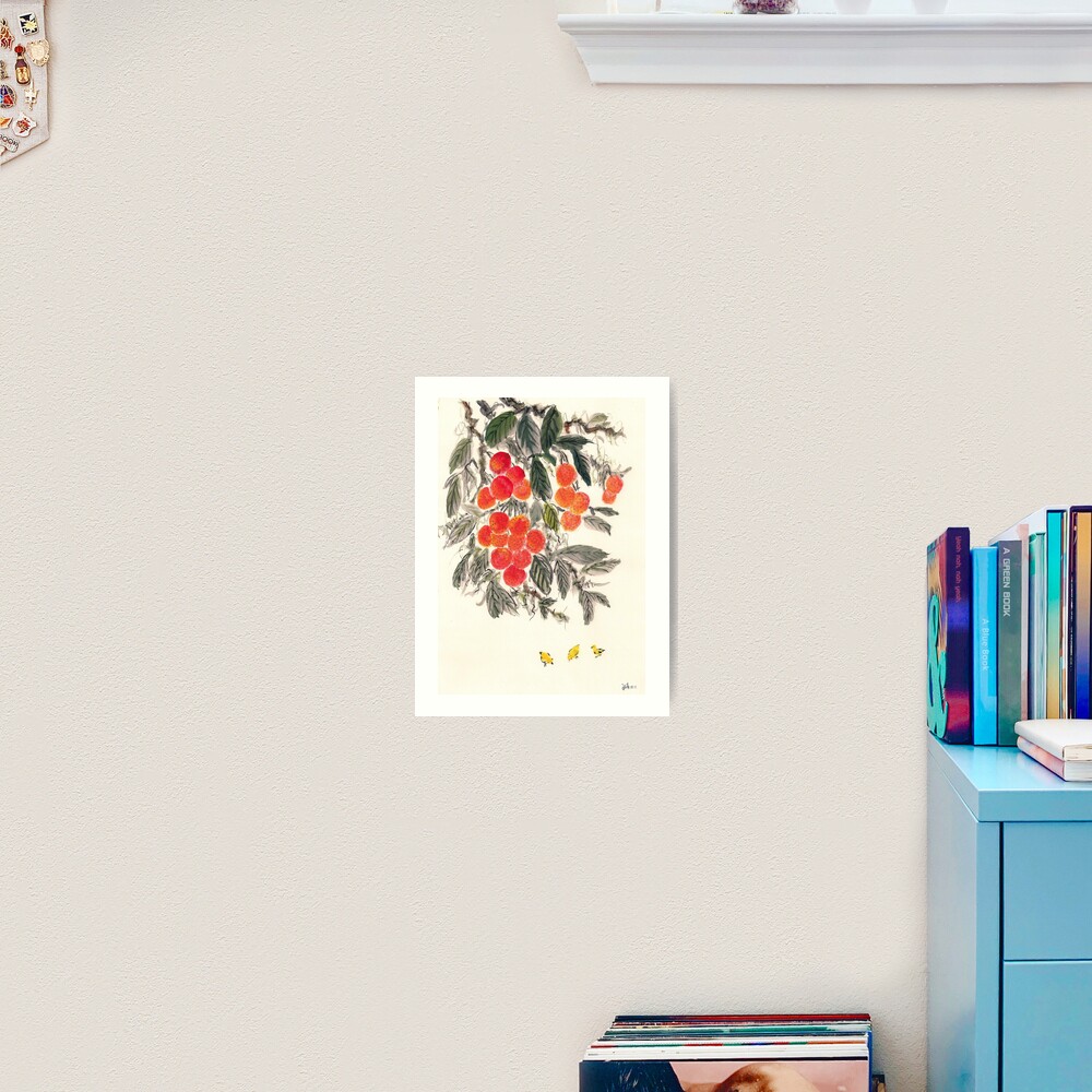 Lychee and Chickens Art Print