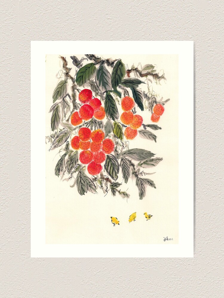 Alternate view of Lychee and Chickens Art Print