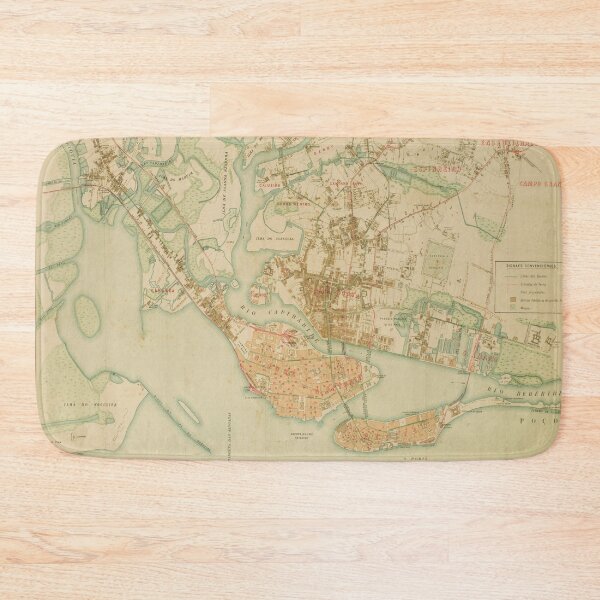 Item preview, Vintage Map of Recife Brazil (1906) designed and sold by BravuraMedia.