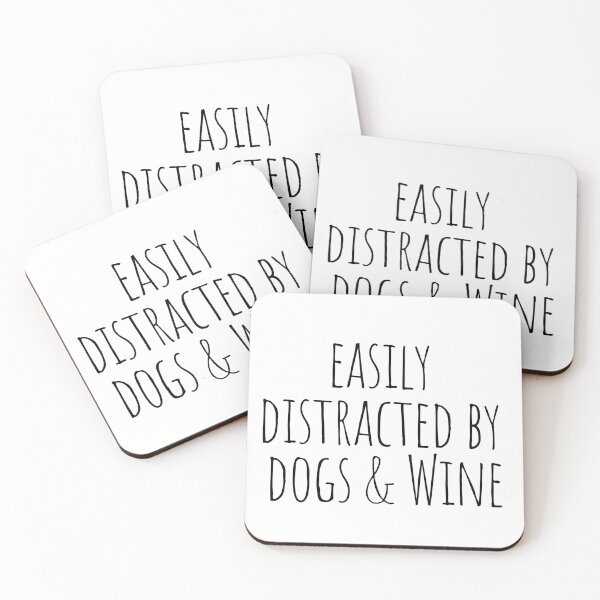 Item preview, Easily Distracted by Dogs and Wine designed and sold by The Little Wood Cottage.