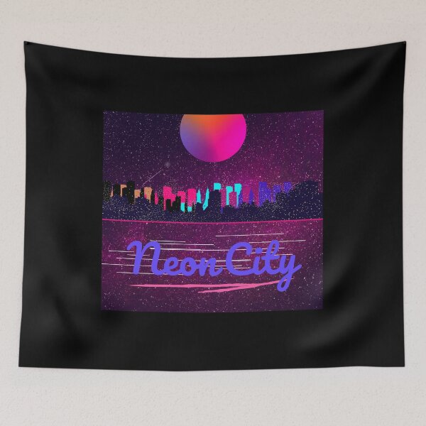 Item preview, Neon City Lights 80s Design designed and sold by FlotsamDesigns.